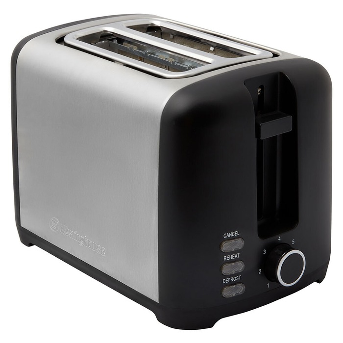 Westinghouse 2 Slice Toast Bread/Toaster Defrost/Reheat Plastic Toaster