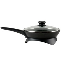 Westinghouse 26cm 1200W Non-Stick Electric Skillet/Frying Pan Black w/ Glass Lid