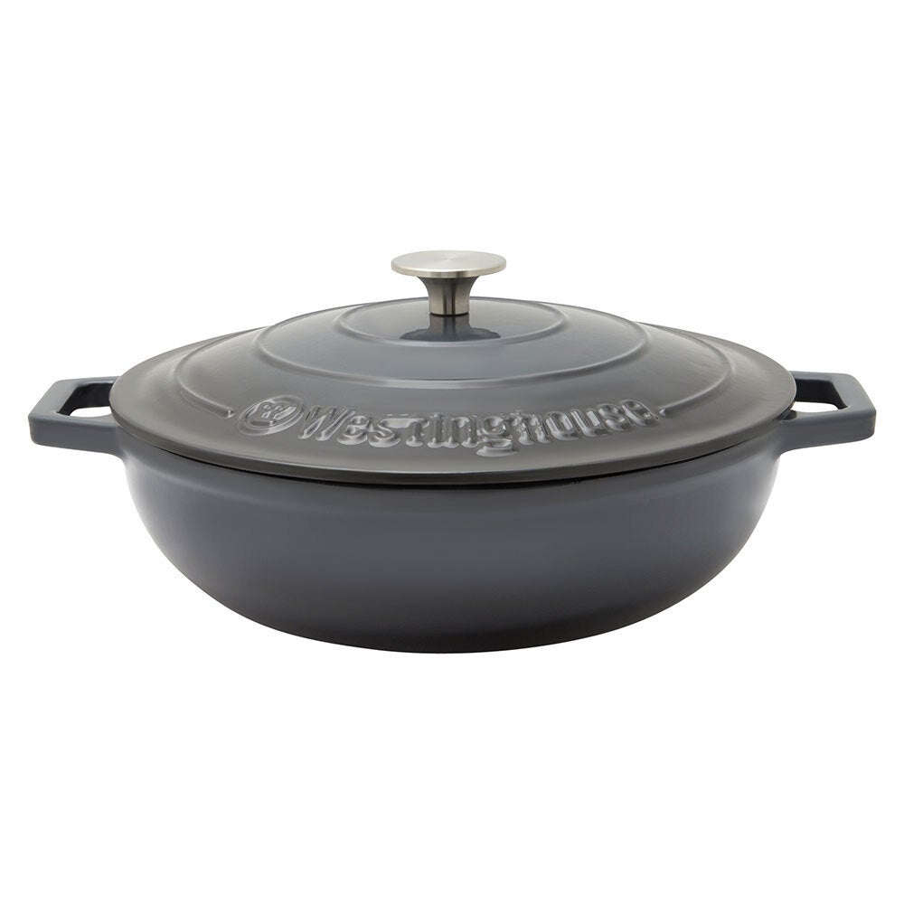 Westinghouse 4L 30cm Shallow Round Cast Iron Pot/Dish Induction Cooking Ombre GR
