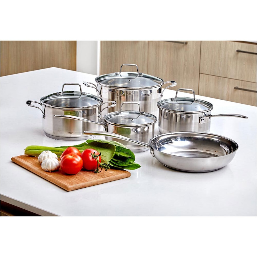 Westinghouse 5pc Stainless Steel Cookware Frypan/Pot & Pan Set for Induction/Gas