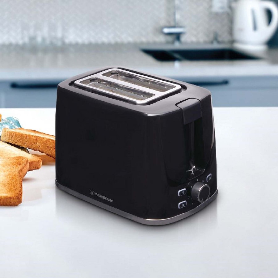 Westinghouse Electric Kitchen Benchtop Bread Toaster Black Extra-Wide 2 Slice