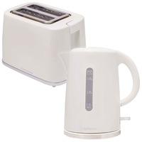 Westinghouse Electric Tea/Coffee Water Kettle 1.7L & 2 Slice Toaster White Set