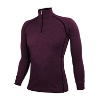 Wilderness Men Long Sleeve Zip Neck Winter Top Size S Base Layer Thermal Merlot