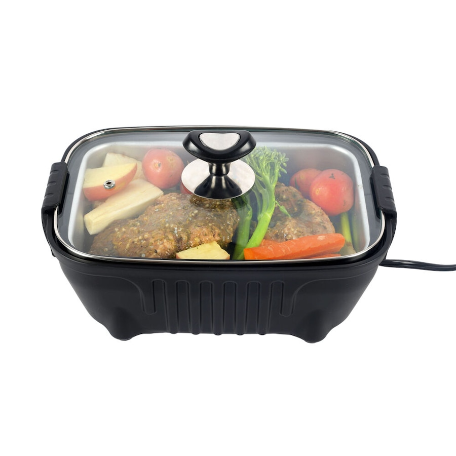 Wildtrak 12 Volt Portable Roaster Stove With Glass Lid 2L Black