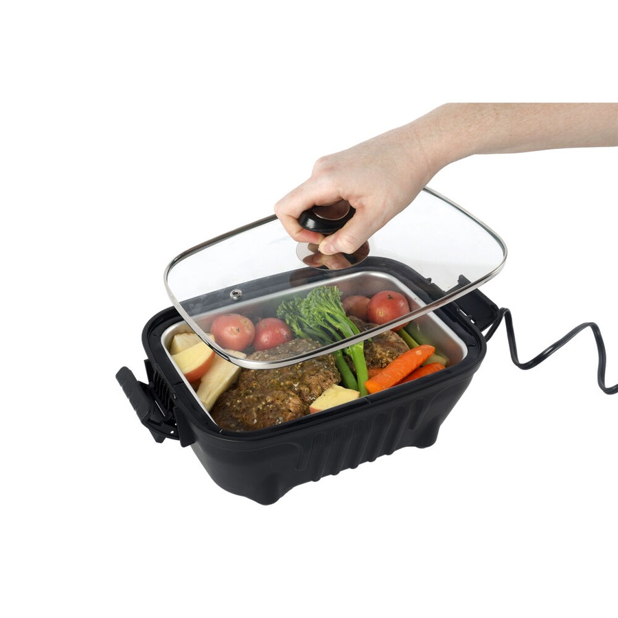 Wildtrak 12 Volt Portable Roaster Stove With Glass Lid 2L Black