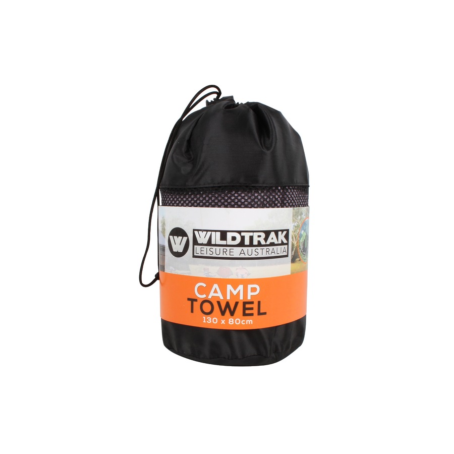 Wildtrak 180x90cm Quick Dry Soft Camp Towel w/ Bag Jumbo Travel/Camping Grey