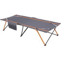 Wildtrak Easy Up 200x80cm Stretcher Outdoor Camping Single Bed w/ Carry Bag Grey