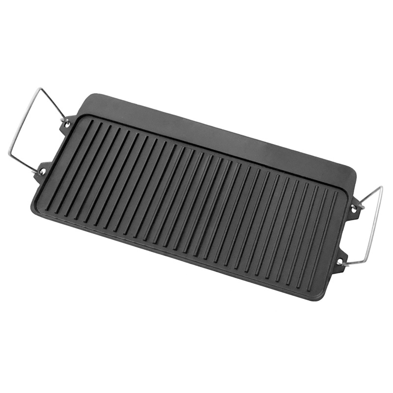 Buy Wildtrak Reversible 52cm Cast Iron Griddle BBQ Plate Cookware For