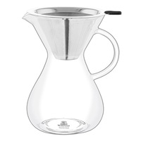 Wilmax England 500ml Thermo Coffee Decanter w/ Stainless Steel Filter Clear