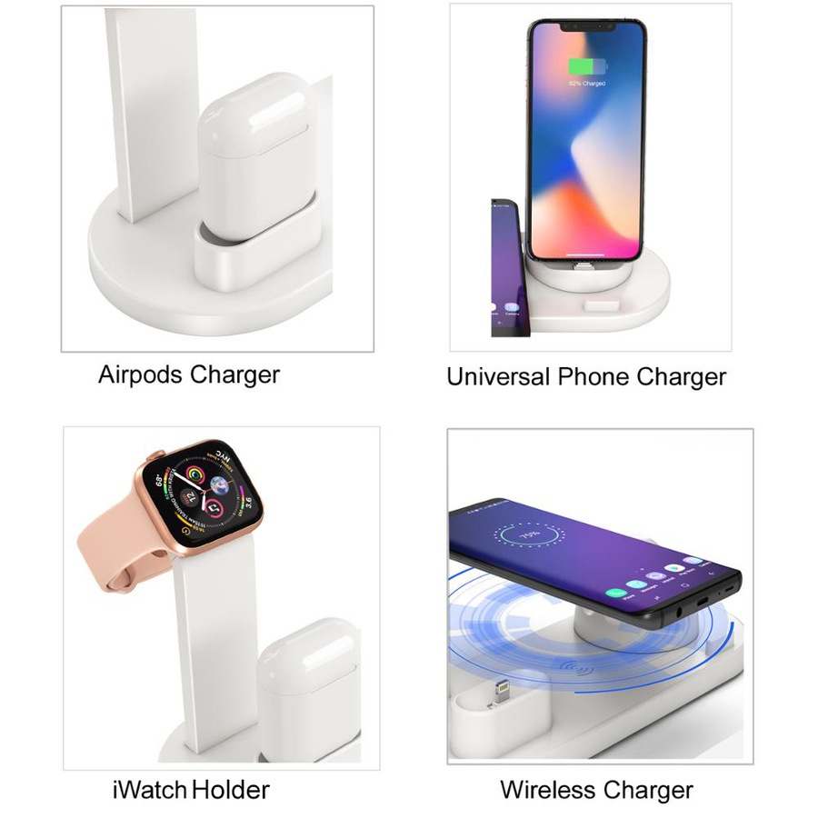 QI Wireless Charger Station/Micro/USB-C for iPhone/Apple Watch/Air pods/Samsung