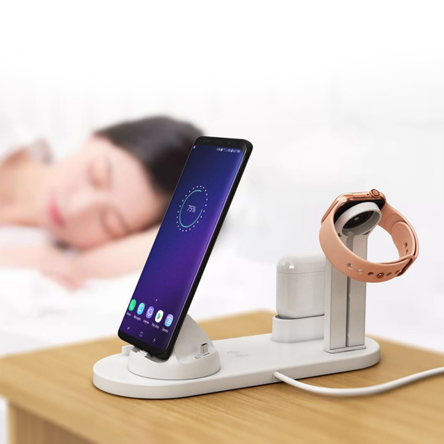 QI Wireless Charger Station/Micro/USB-C for iPhone/Apple Watch/Air pods/Samsung