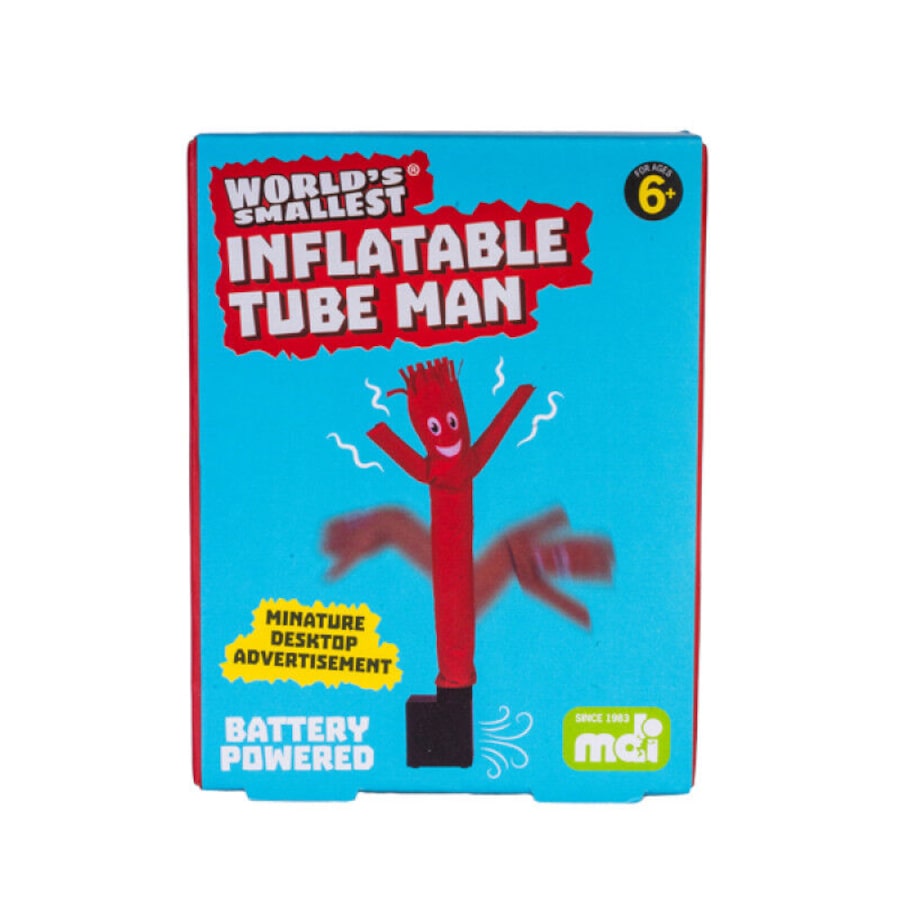Worlds Smallest Inflatable Tube Man Cartoon Design Desk Decor Red Fun Toy