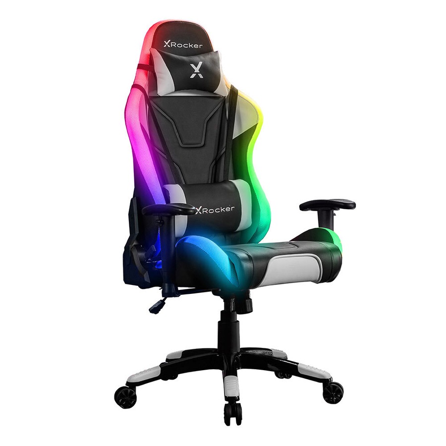 X Rocker Agility RGB Adult Office/Desk Gaming Chair w/ Lumbar & Neck Cushions