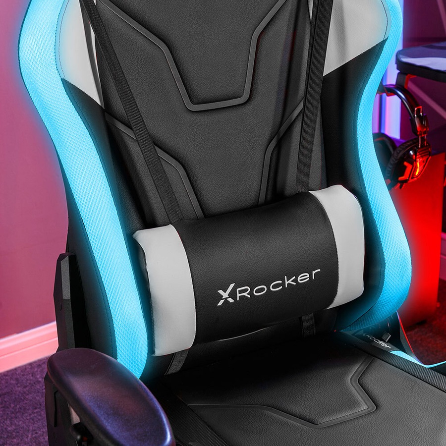 X Rocker Agility RGB Adult Office/Desk Gaming Chair w/ Lumbar & Neck Cushions
