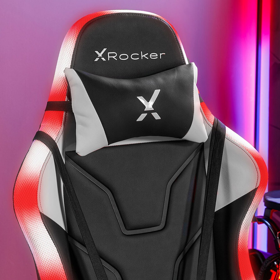X Rocker Agility RGB Adult Office/Desk Gaming Chair w/ Lumbar & Neck Cushions
