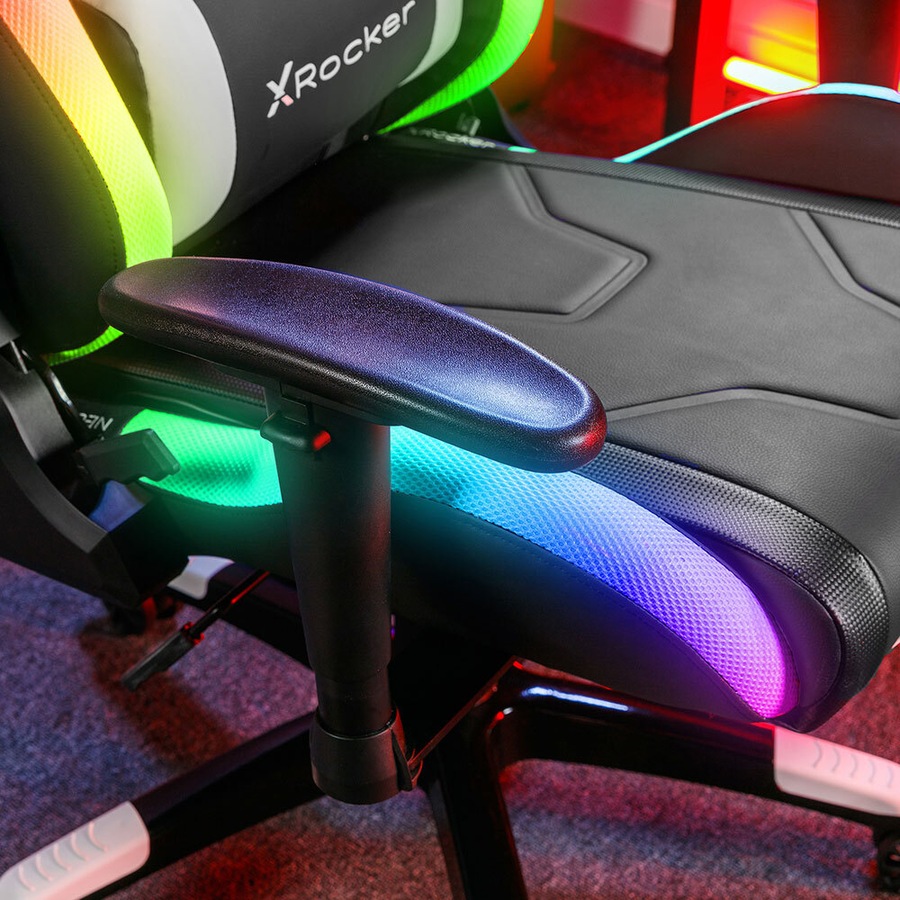X Rocker Agility RGB Adult Office/Desk Gaming Chair w/ Lumbar & Neck Cushions