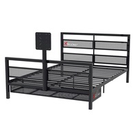 X Rocker Basecamp Gaming Double Bed Frame w/Adjustable Twist VESA TV Mount Black