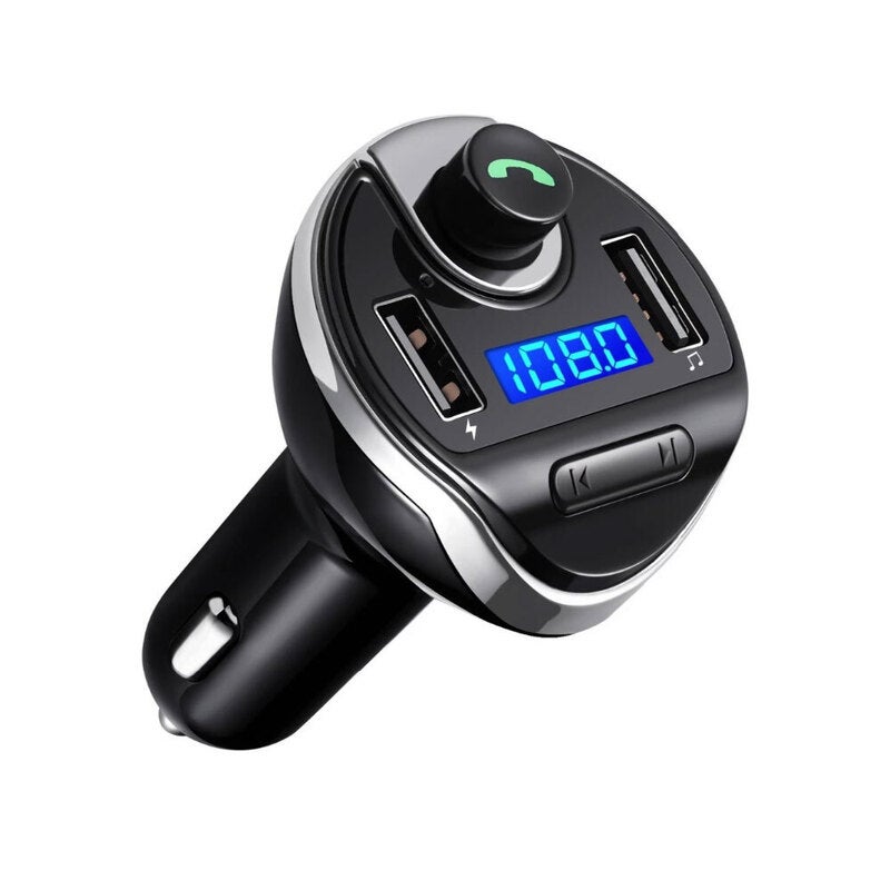 Wireless Handsfree Car Bluetooth FM Transmitter/MP3 Player/2.1A USB Charger BLK