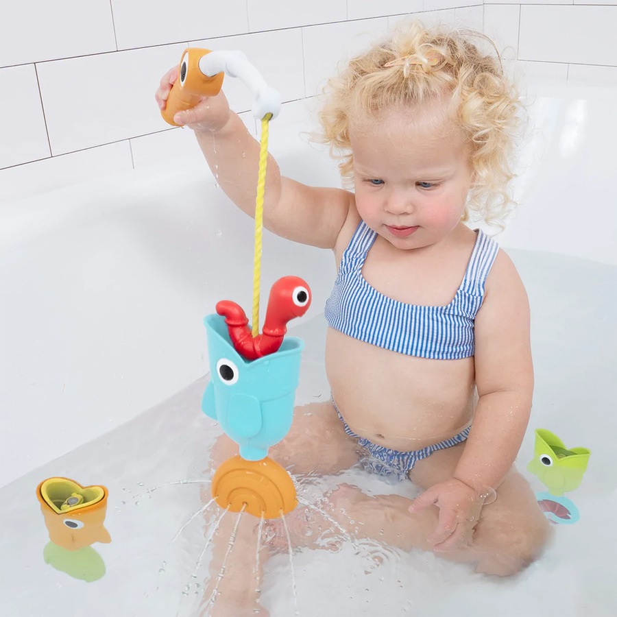Yookidoo Catch N Sprinkle Fishing Set Kids/Toddler Animal Fish Bath Toy 2-6y