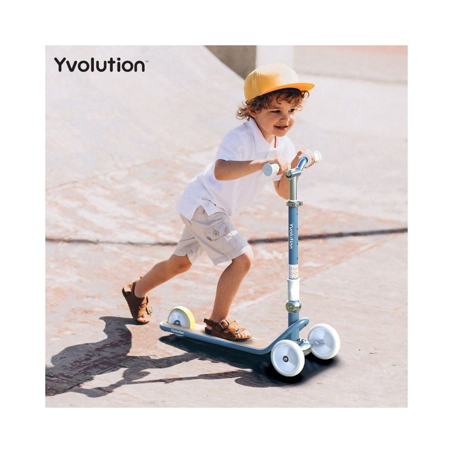 Yvolution Glider Classic 3 Wheel Kids Push Scooter Ride On Toy 3y+ Blue