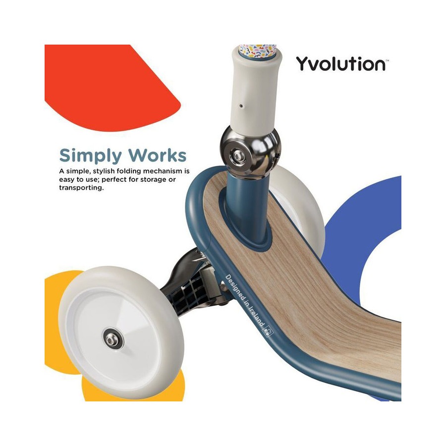 Yvolution Glider Classic 3 Wheel Kids Push Scooter Ride On Toy 3y+ Blue