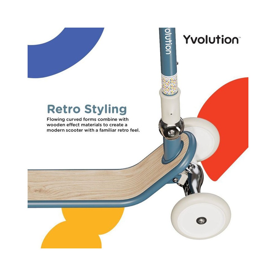 Yvolution Glider Classic 3 Wheel Kids Push Scooter Ride On Toy 3y+ Blue