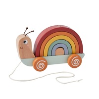Zookabee Wood Pull Along Rainbow Snail Interactive Children's Play Toy Set 12m+