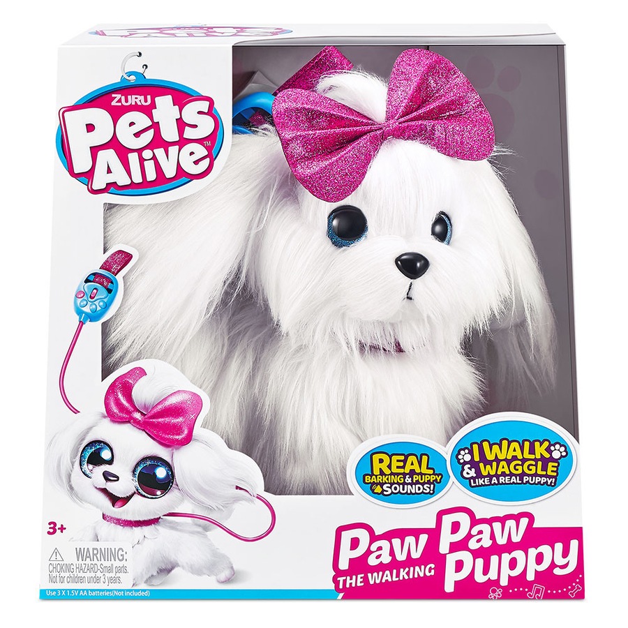 Zuru Pet's Alive Paw Paw 25cm Walking Puppy/Dog Soft Kids/Children Toy 3y+