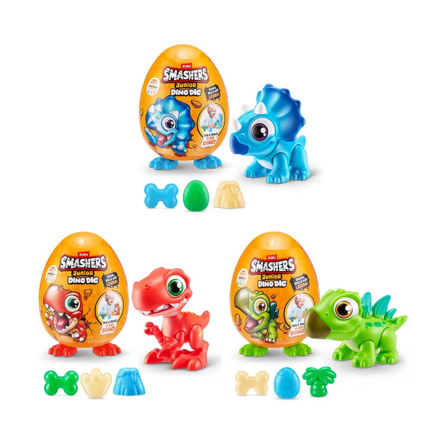 Zuru Smashers Junior Dino Dig Small Egg Mystery Capsule Assorted Kids Toy 3+