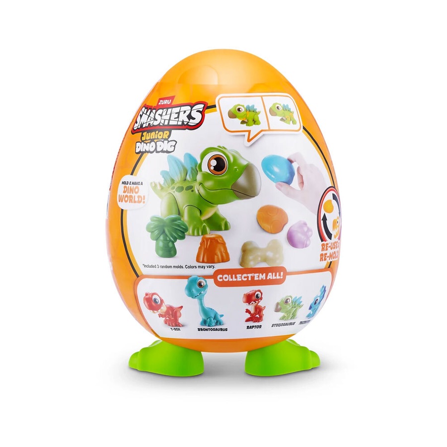 Zuru Smashers Junior Dino Dig Small Egg Mystery Capsule Assorted Kids Toy 3+
