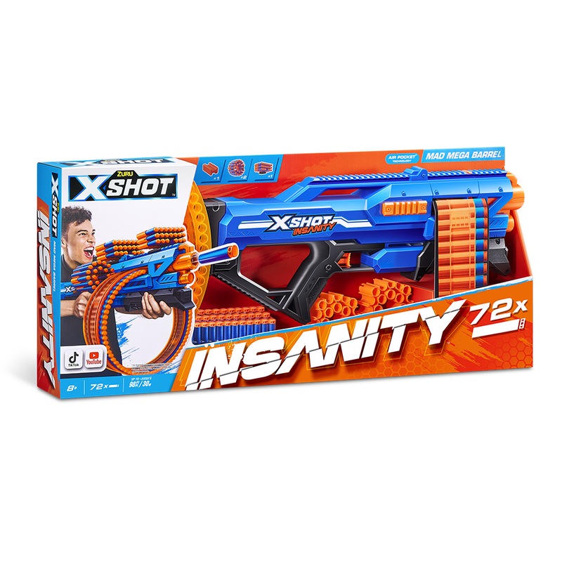 Buy Zuru XShot Insanity Mega Barrel Blaster Toy Gun w/ 72 Darts Kids