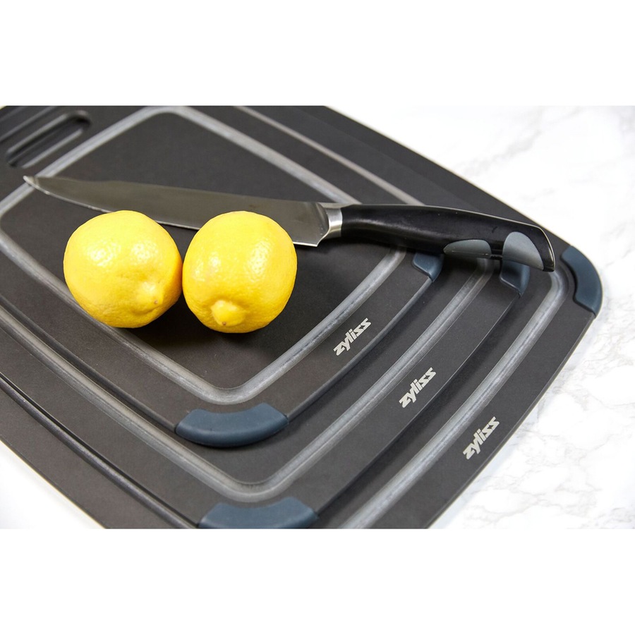 Zyliss Kitchen Wood Fibre Silicone 30x21.5cm Chopping/Cutting Board Rectangle BK