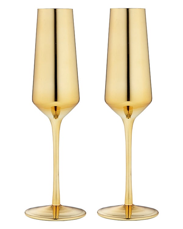 Aurora Gold Champagne Glass Set (225 ml) - 2 Pack