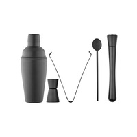 Aurora Matte Black 5-Piece Cocktail Set