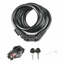 CD Bike Bicycle Lock Cable 4FT or 6FT Bike Cable Basic Self Coiling Resettable Combination Cable Bike Locks with Key Function 3/5 Inch Diameter