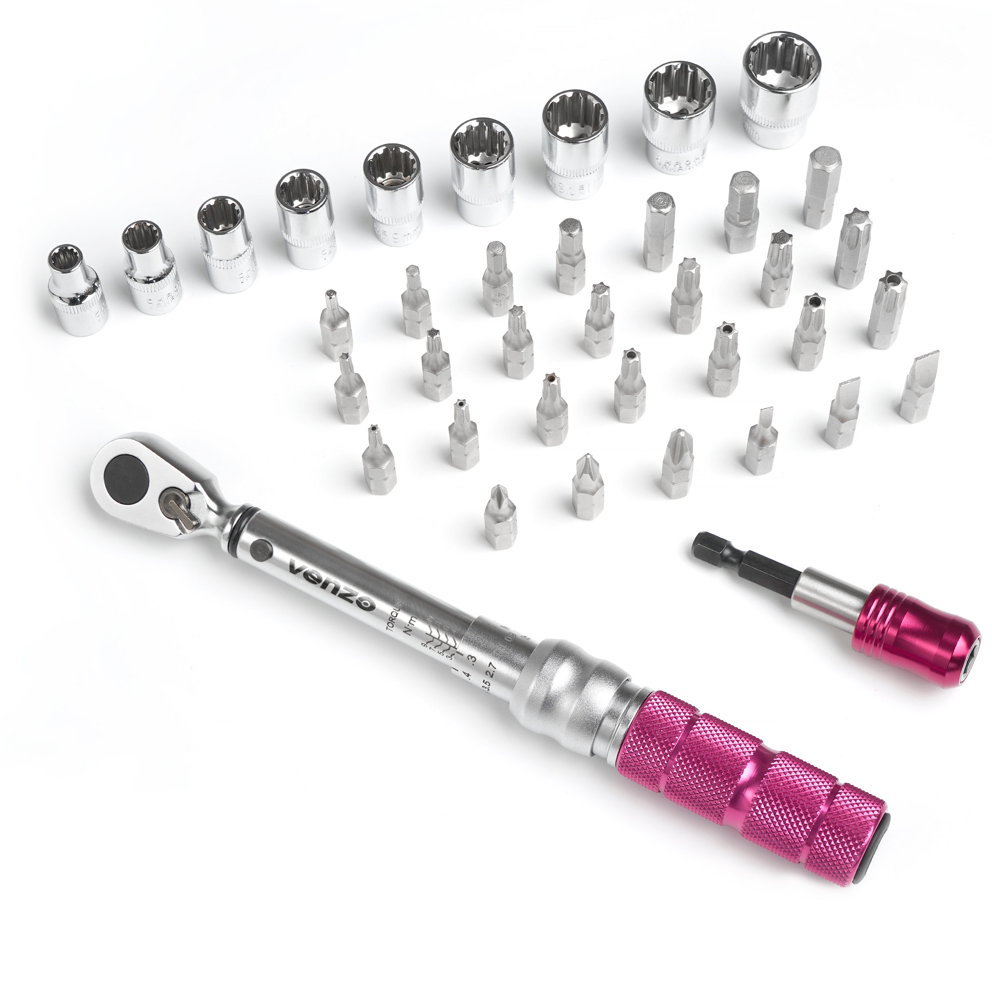 Venzo bicycle bike torque wrench allen hot sale key tool socket set kit