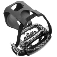 VENZO Bike Toe Clips Cages & Pedals - Compatible with Shimano SPD - Fixed or Adjustable Bicycle Toe Clips & Cleats for Fitness Indoor Exercise Bikes