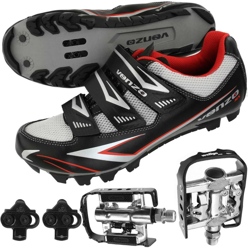 Buy Venzo Mountain Bike Bicycle Cycling Shimano SPD Shoes + MultiUse Pedals MyDeal