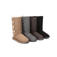 AUSTRALIAN SHEPHERD® UGG Boots Double Face Sheepskin Wool Tall Triple Button