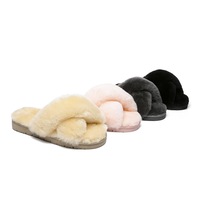 AUSTRALIAN SHEPHERD® UGG Women Crossover Fluffy Slides Leanna