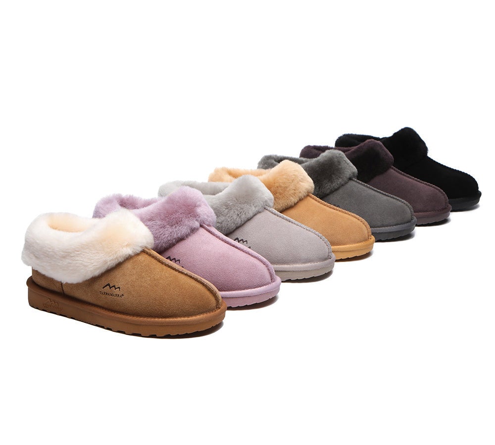 TARRAMARRA® UGG Premium Sheepskin Wool Collar Ankle Slippers Hana