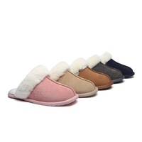 AUSTRALIAN SHEPHERD® UGG Slippers Premium Sheepskin Wool Scuff Rosa
