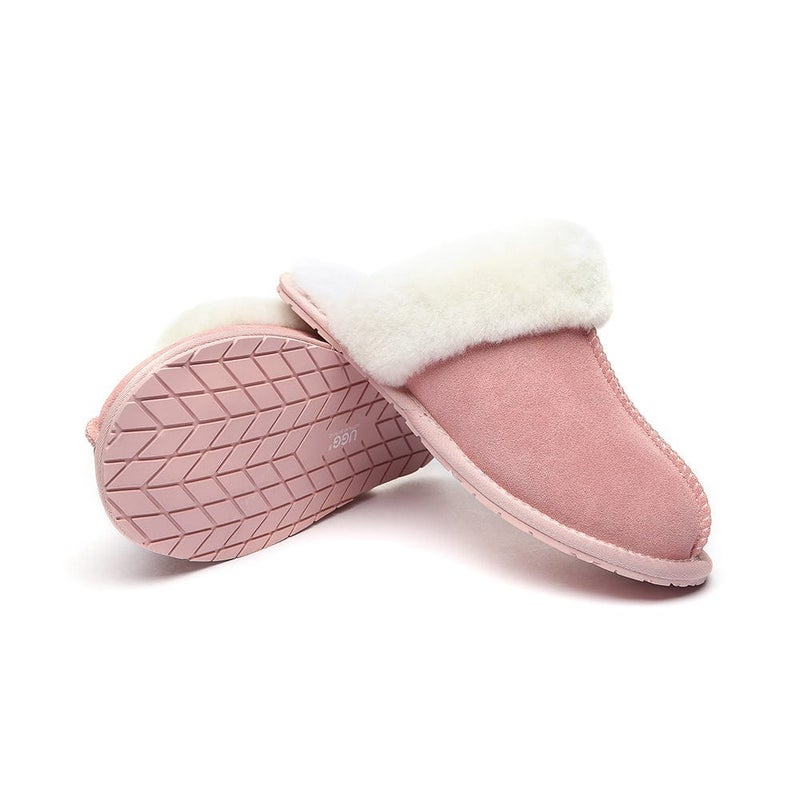 Buy AUSTRALIAN SHEPHERD® UGG Premium Sheepskin Wool Scuff Slippers Rosa ...