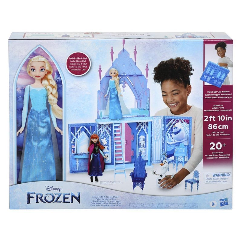 Buy Disney Frozen Elsas Fold And Go Ice Palace With Elsa And Olaf Dolls Mydeal 