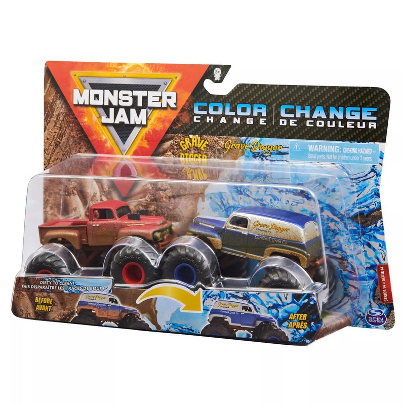 Buy Monster Jam Color Change Grave Digger vs Grave Digger 2 Pack 1:64 -  MyDeal