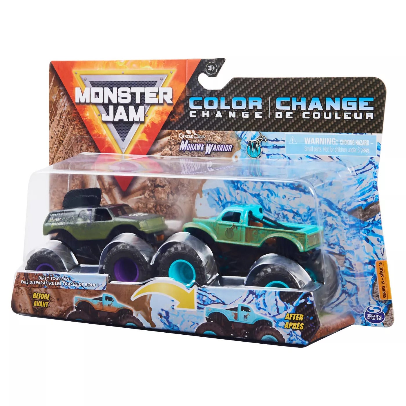 Buy Monster Jam Colour Change Mohawk Warrior vs Whiplash 2 Pack 1
