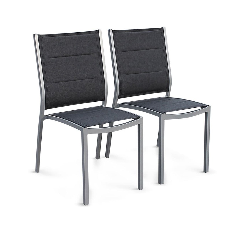 Buy CHICAGO CHAIRS Set of 2x Aluminium Chairs - Grey/Grey - MyDeal