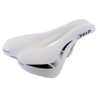 Velo Saddle Wide Channel White 250 mm X 168 mm 360 Grams. Ladies Seat.
