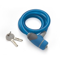 Bike Lock Cable Spiral 10Mmx750Mm W/ 2 Keys Blue In-Guage Brand