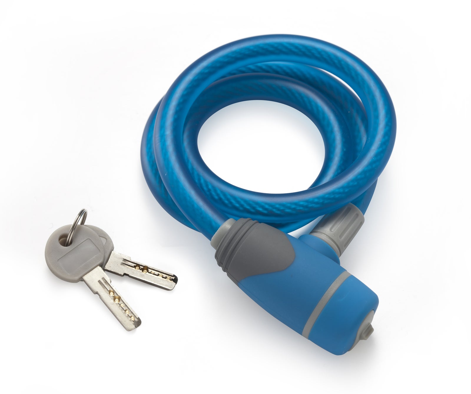  Bike Lock Cable Spiral 10Mmx750Mm W/ 2 Keys Blue In-Guage Brand